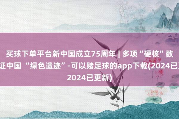 买球下单平台新中国成立75周年 | 多项“硬核”数据见证中国 “绿色遗迹”-可以赌足球的app下载(2024已更新)