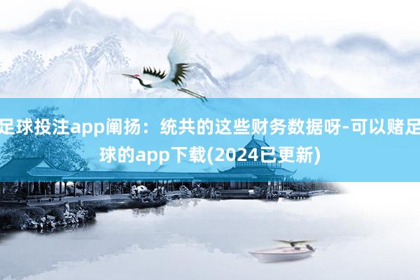 足球投注app阐扬：统共的这些财务数据呀-可以赌足球的app下载(2024已更新)