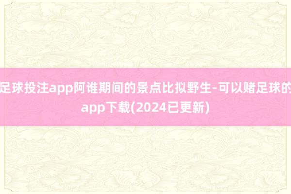 足球投注app阿谁期间的景点比拟野生-可以赌足球的app下载(2024已更新)