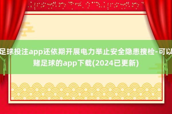 足球投注app还依期开展电力举止安全隐患搜检-可以赌足球的app下载(2024已更新)