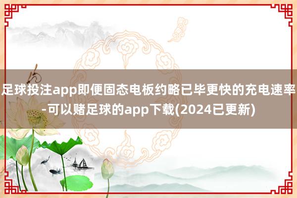 足球投注app即便固态电板约略已毕更快的充电速率-可以赌足球的app下载(2024已更新)