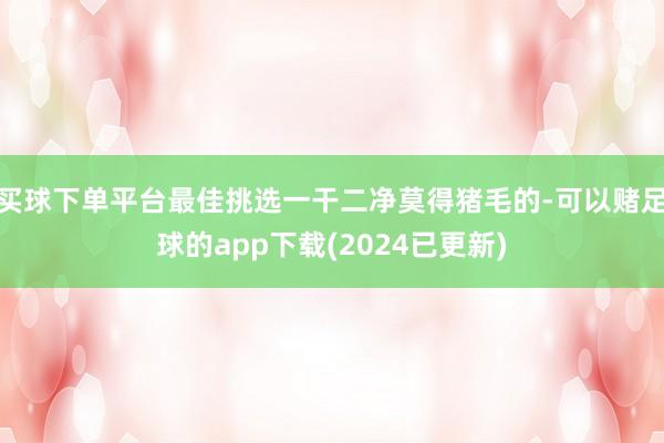 买球下单平台最佳挑选一干二净莫得猪毛的-可以赌足球的app下载(2024已更新)