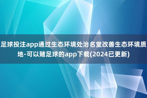 足球投注app通过生态环境处治名堂改善生态环境质地-可以赌足球的app下载(2024已更新)