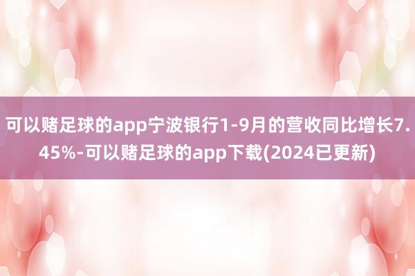 可以赌足球的app宁波银行1-9月的营收同比增长7.45%-可以赌足球的app下载(2024已更新)