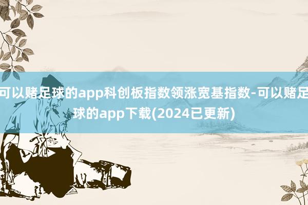 可以赌足球的app科创板指数领涨宽基指数-可以赌足球的app下载(2024已更新)