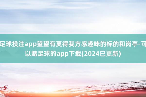 足球投注app望望有莫得我方感趣味的标的和岗亭-可以赌足球的app下载(2024已更新)