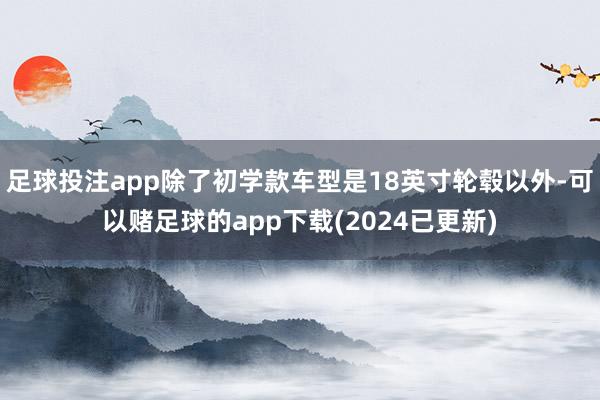 足球投注app除了初学款车型是18英寸轮毂以外-可以赌足球的app下载(2024已更新)