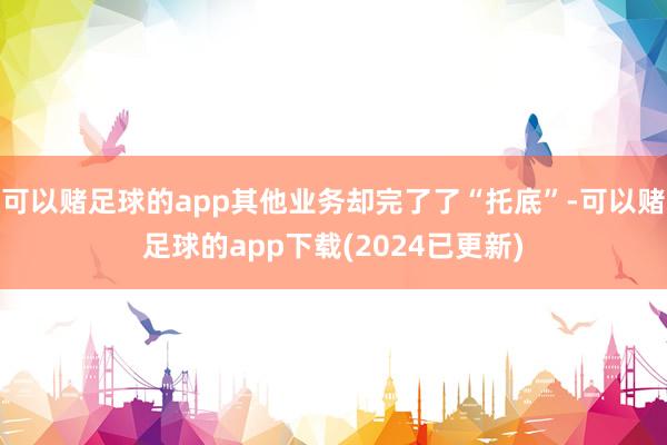 可以赌足球的app其他业务却完了了“托底”-可以赌足球的app下载(2024已更新)