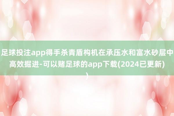 足球投注app得手杀青盾构机在承压水和富水砂层中高效掘进-可以赌足球的app下载(2024已更新)