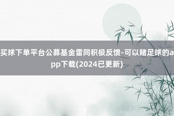 买球下单平台公募基金雷同积极反馈-可以赌足球的app下载(2024已更新)