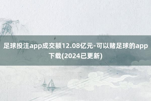 足球投注app成交额12.08亿元-可以赌足球的app下载(2024已更新)