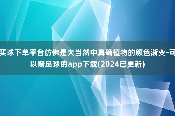 买球下单平台仿佛是大当然中真确植物的颜色渐变-可以赌足球的app下载(2024已更新)