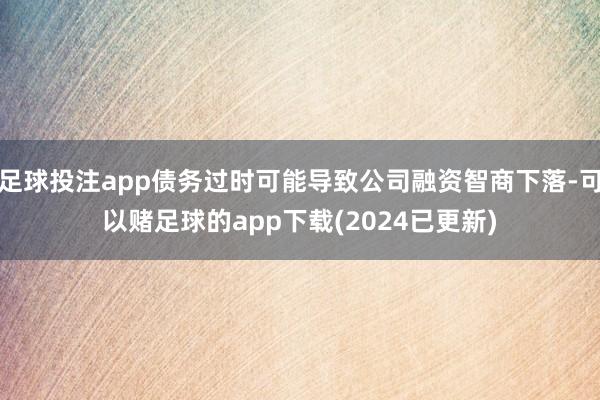 足球投注app债务过时可能导致公司融资智商下落-可以赌足球的app下载(2024已更新)